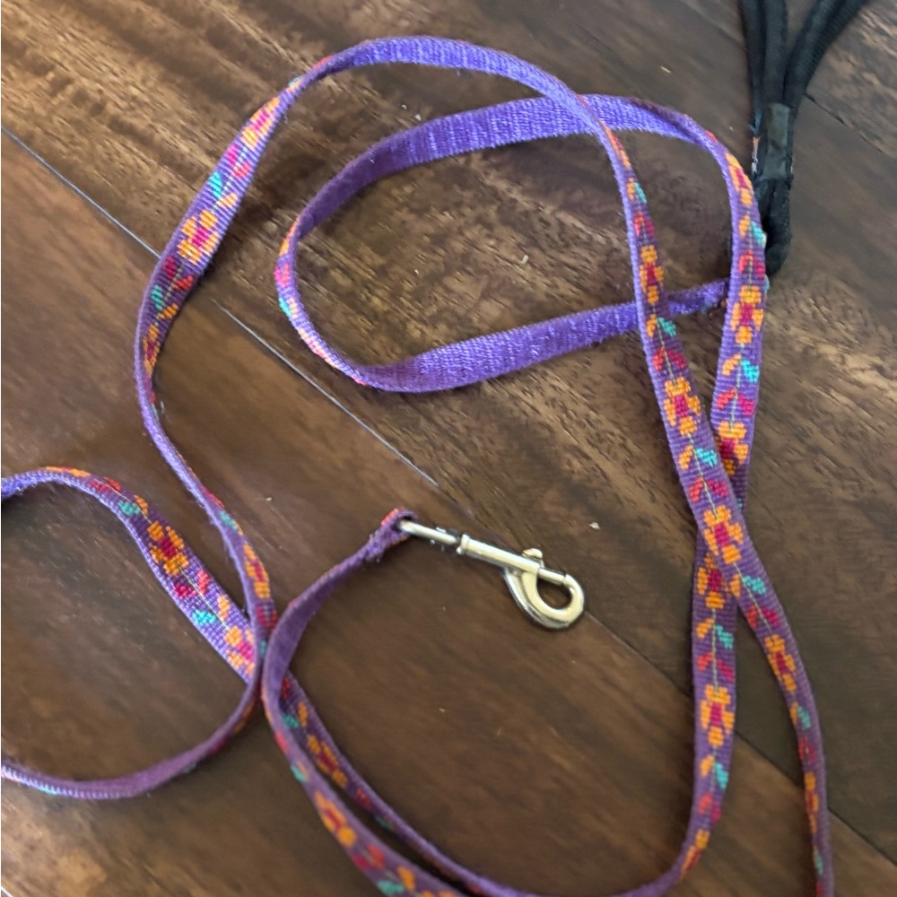 Purple Lupine small dog Colorful Dog Leash with Metal Clip